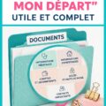 Une femme souriante examine une checklist de désencombrement dans son salon lumineux.