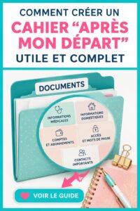 Une femme souriante examine une checklist de désencombrement dans son salon lumineux.