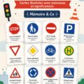 Images de panneaux de signalisation illustrant leurs significations pour la sécurité routière.