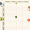 Planificateur de repas hebdomadaire avec des idées saines et colorées.