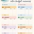 Femme planifiant son budget vacances avec un ordinateur et des notes.