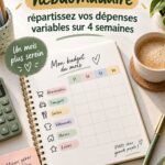 Femme utilisant un planner budget pour organiser ses finances hebdomadaires