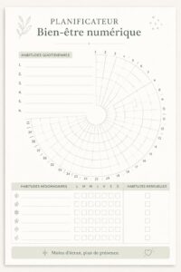 Une personne utilisant un planner numérique pour améliorer son bien-être.