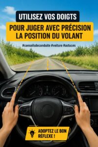 Visuel d'une personne utilisant ses doigts pour positionner les roues d'une voiture.