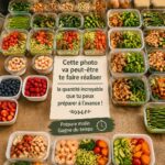 Femme préparant des repas sains pour toute la semaine en cuisine