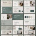 Un modèle de présentation de marque moderne sur Adobe InDesign avec des couleurs harmonieuses et un design attrayant.