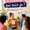 Activité 'Qui suis-je ?' avec des femmes discutant en cercle.