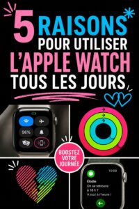 Une femme portant une Apple Watch, regardant l'écran avec intérêt.