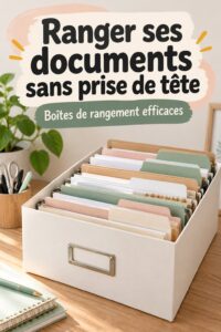 Boîtes de rangement élégantes pour désencombrer les documents sur un bureau.