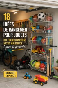 Une chambre d'enfant bien rangée avec des solutions de rangement créatives pour les jouets.