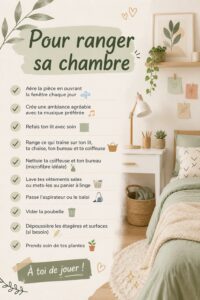 Chambre bien rangée avec des espaces optimisés et décorations harmonieuses.