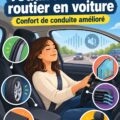Femme au volant d'une voiture calme et confortable