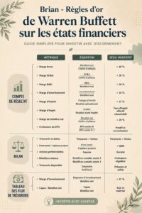 Un graphique illustratif des règles financières de Warren Buffett