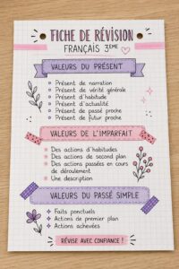 Fiche de révision en français pour collégiens