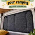 Rideaux occultants DIY dans une voiture pour un camping confortable