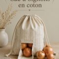 Sac en coton écolo pour le rangement dans une maison chaleureuse.