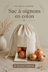 Sac en coton écolo pour le rangement dans une maison chaleureuse.