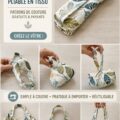 Sac de courses pliable en tissu coloré sur une table