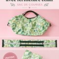 Un sac de courses pliable avec fermeture éclair sur une table.