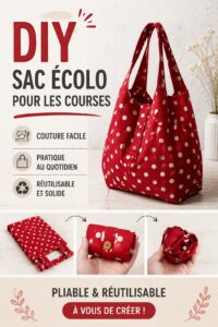 Sac en tissu réutilisable fabriqué à la main pour les courses