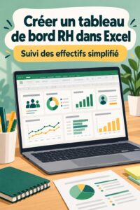 Tableau de bord RH conçu dans Excel, illustrant l'analyse des performances des employés.