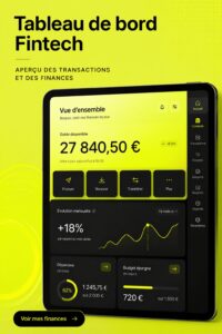 Tableau de bord Ulty® montrant la gestion des transactions bancaires.