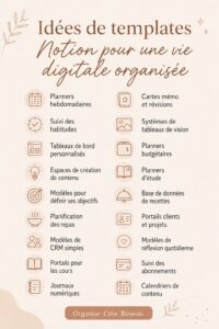 Modèles Notion pour une organisation digitale