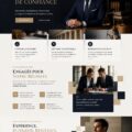 Capture d'écran du thème WordPress Bernstein pour avocats, montrant un design professionnel et moderne.