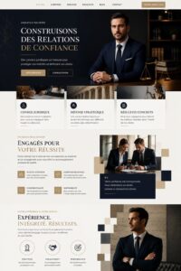 Capture d'écran du thème WordPress Bernstein pour avocats, montrant un design professionnel et moderne.