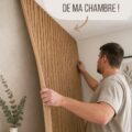 Chambre décorée avec des couleurs apaisantes et des éléments modernes.
