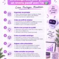 Une femme inspirée travaillant sur un projet d'intelligence artificielle pour générer des revenus passifs.