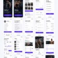 Illustration d'une interface d'application de fitness moderne avec un UI Kit