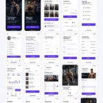 Illustration d'une interface d'application de fitness moderne avec un UI Kit