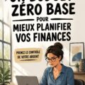 Femme utilisant un ordinateur pour créer un budget zéro