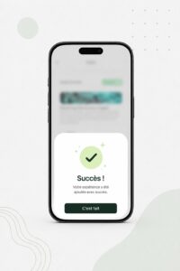 Visuel d'une application mobile avec une interface utilisateur minimaliste