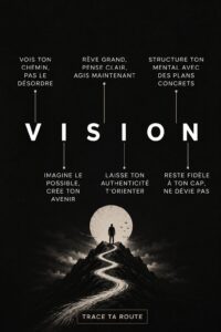 Illustration inspirante représentant une femme réfléchissant à sa vision de l'avenir
